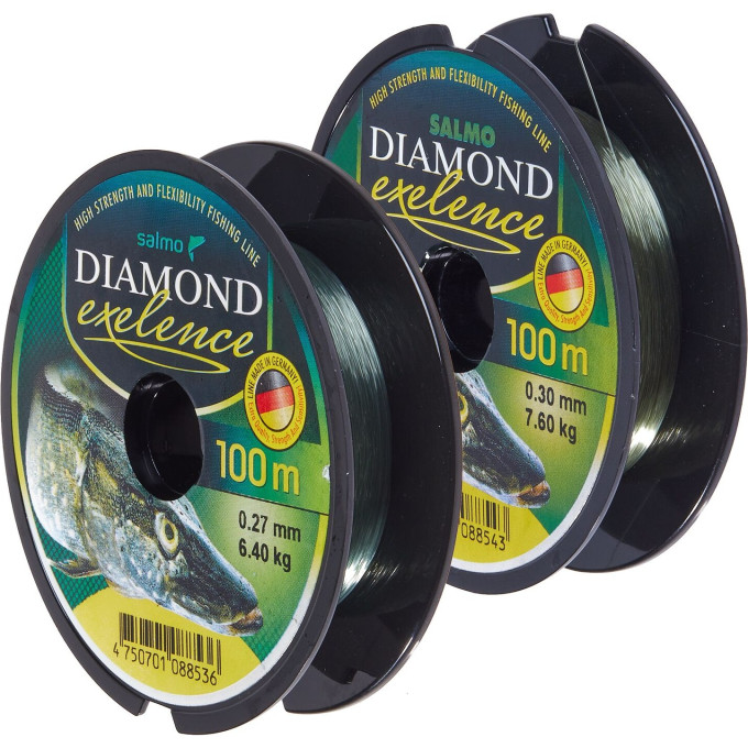 Набор лесок монофильных SALMO DIAMOND EXELENCE ЛИНЬ/КАРП/КРУПНАЯ РЫБА 2шт 4027TCBF-SET